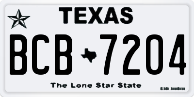 TX license plate BCB7204