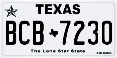 TX license plate BCB7230