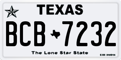 TX license plate BCB7232