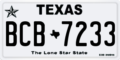 TX license plate BCB7233
