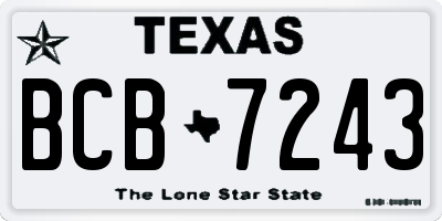 TX license plate BCB7243