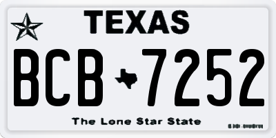 TX license plate BCB7252