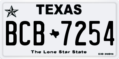 TX license plate BCB7254