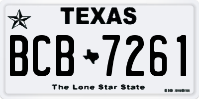TX license plate BCB7261