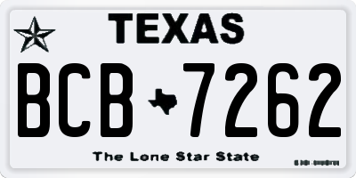 TX license plate BCB7262