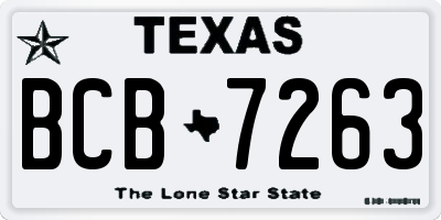 TX license plate BCB7263