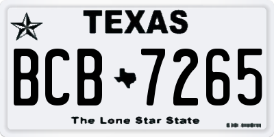 TX license plate BCB7265