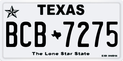 TX license plate BCB7275