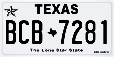 TX license plate BCB7281