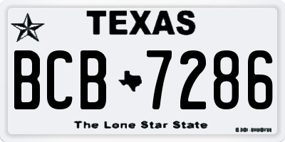 TX license plate BCB7286