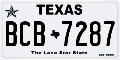 TX license plate BCB7287