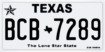 TX license plate BCB7289