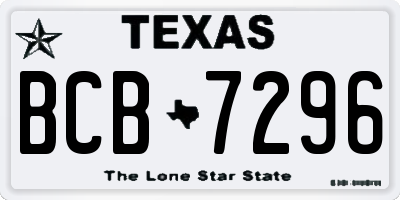 TX license plate BCB7296