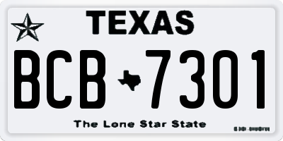 TX license plate BCB7301