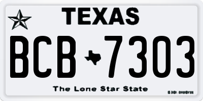 TX license plate BCB7303