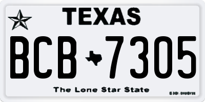 TX license plate BCB7305