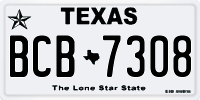 TX license plate BCB7308