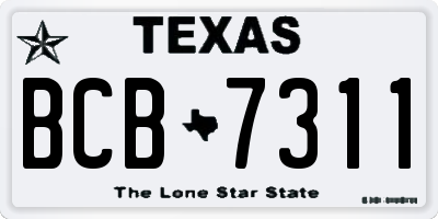 TX license plate BCB7311