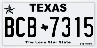 TX license plate BCB7315