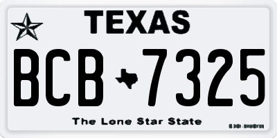TX license plate BCB7325