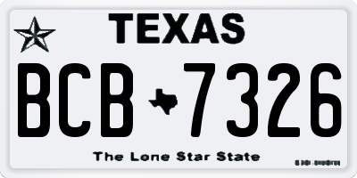 TX license plate BCB7326