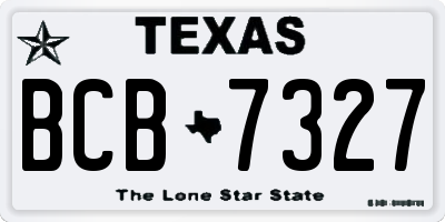 TX license plate BCB7327