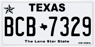 TX license plate BCB7329