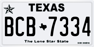 TX license plate BCB7334