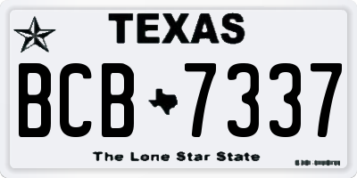 TX license plate BCB7337