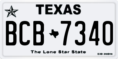 TX license plate BCB7340