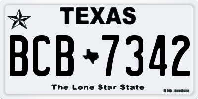 TX license plate BCB7342