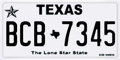 TX license plate BCB7345