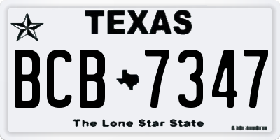 TX license plate BCB7347