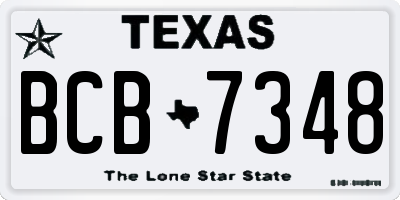 TX license plate BCB7348
