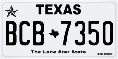 TX license plate BCB7350