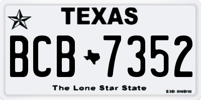 TX license plate BCB7352
