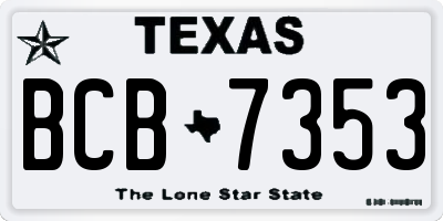 TX license plate BCB7353