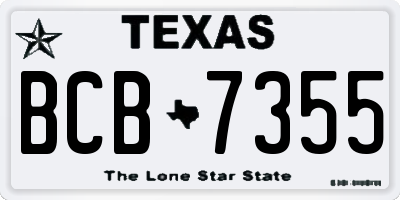 TX license plate BCB7355