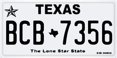 TX license plate BCB7356
