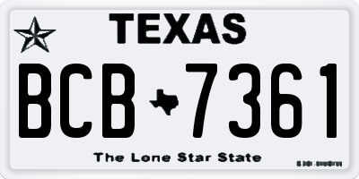 TX license plate BCB7361