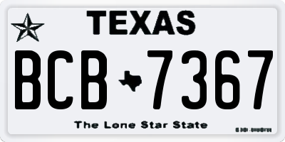 TX license plate BCB7367