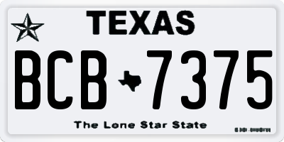 TX license plate BCB7375