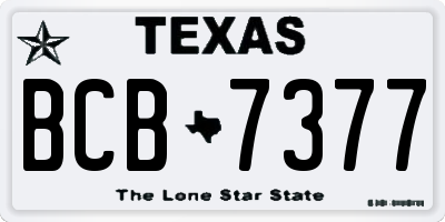 TX license plate BCB7377