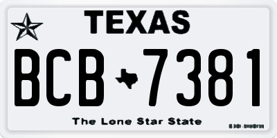 TX license plate BCB7381