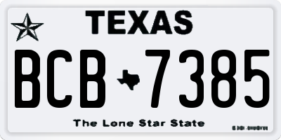 TX license plate BCB7385