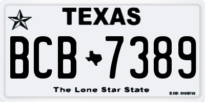 TX license plate BCB7389