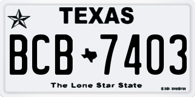 TX license plate BCB7403