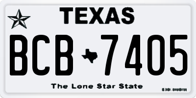 TX license plate BCB7405