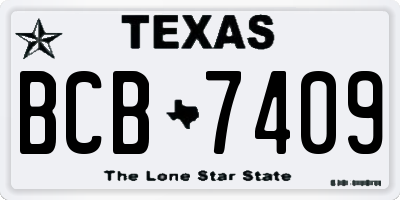 TX license plate BCB7409