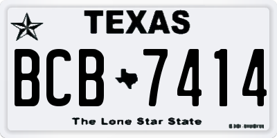 TX license plate BCB7414